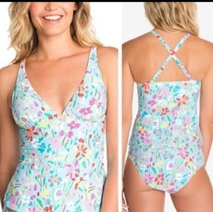 Vera Bradley blue floral tankini
